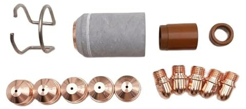14 piezas A141 Consumibles de corte por plasma: electrodo, boquilla, protector, aislante frontal y anillo de remolino(1.4mm 100A)