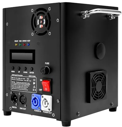 SICHENSH 650W Cold Spark Maschine, DMX Sparkular Funkenmaschine, Kaltfeuerwerk Feuerwerksmaschine mit Fernbedienung, Einstellbare Injektionshöhe Spezialeffekt Maschine für Bar, Bühne, Party