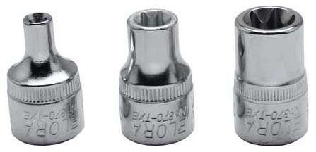 ELORA 870020072000 870-TXE TORX-Stecknuss, mehrfarbig, 11,17 mm/3/8 Zoll