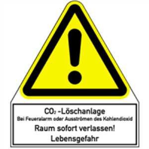 Schild Kombischild: CO2-Löschanlage ... 24 x 21cm PVC
