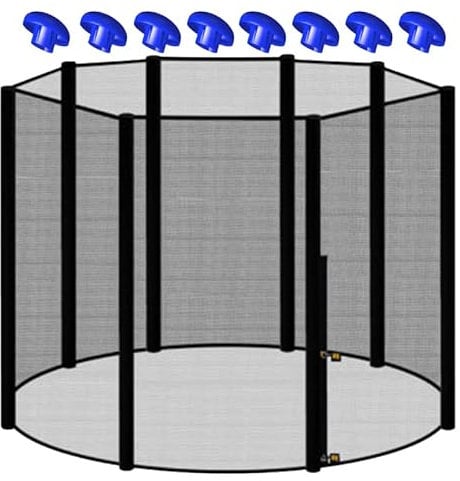 Trampolin Ersatznetz Sicherheitsnetz Trampolinersatznetz Ø 244 | 305 | 366 | 396 | 427 cm Ersatznetz Netz Ersatznetz Fangnetz (Ø 366 cm (8 Stangen))