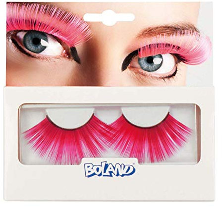 Boland 01615 - Selbstklebende Wimpern XL, Neonrosa, 1 Paar, künstliche Wimpern, einfaches Auftragen, Augenaufschlag, Mottoparty, Karneval