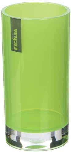 Excelsa Linea Bagno Zahnputzbecher Ø6,3x13cm in grün, Polystyrol, 6.3 x 6.3 x 13 cm