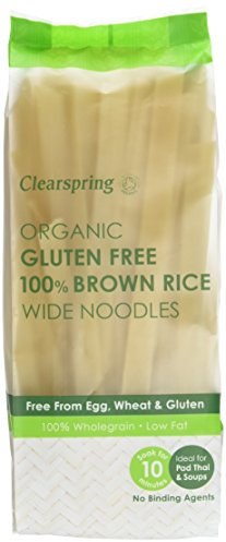Clearspring Gluten free Brown Rice Wide Noodles 200 g (Pack of 5)