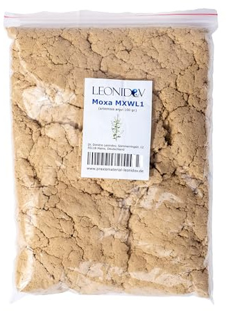 Leonidov® Moxa-Wolle aus Beifuß sehr hoher Reinheit für Moxibustion - 100 gr – Traditionelle chinesische Heilkunst für Schmerzlinderung und Entspannung