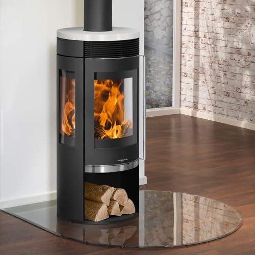 Oranier 5794 87 Rota TRE 2.0 Kaminofen Stahl Schwarz mit Keramik-Abdeckplatte Seidenweiß/A