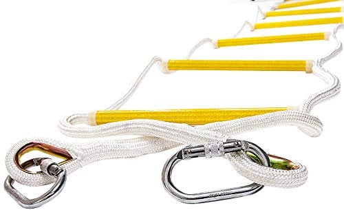 ISOP Feuerfeste Rettungsleiter - Feuerleiter für Notfälle 2.5 m (8 Fuß) schwer Sicherheitsleitern mit Haken - Kompakt und Leicht - Wiederverwendbar - Tragkraft bis zu 900 kg