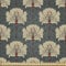 ABAKUHAUS Blumen Gewebe als Meterware, Jugendstil-Mohnblumen, Schön Gewebten Stoff für Polster und Wohnaccessoires, 1M (148x100cm), Zinnoberrot Grau Tan