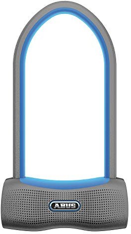 ABUS Bügelschloss 770A SmartX + USKF Halter - Smartes Fahrradschloss mit Bluetooth und Alarm - Bedienung per App - ABUS-Sicherheitslevel 15-230 mm Bügelhöhe