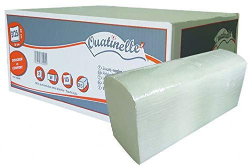 GLOBAL HYGIENE Papiertücher Handtuch, W-Faltpapier, 3125 Blatt, 30 x 21 cm, 25 Nachfüllpackungen à 125 Formate