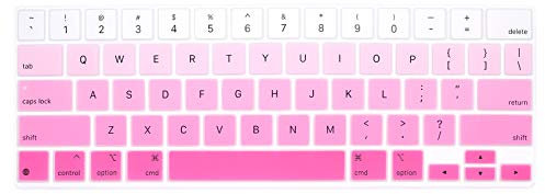 HRH Silicone Magic Keyboard Cover Skin for 2020 iPad Pro 12.9 Inch Magic Keyboard(4nd Generation) Model MXQU2LL/A, iPad Pro 12.9 Keyboard Protector Accessories-Ombre Pink