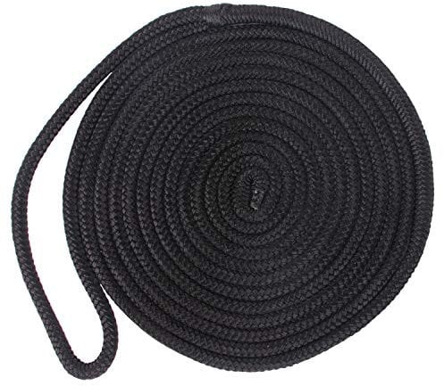 JSHANMEI Dock Lines Rope-2pack 16.5FT Double Braided Boat Docking Lines Mooring Lines with 12inch Eyelet Anchor Line Boat Equipment(Dia:3/8-2pcs)