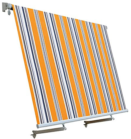 Gruppo Maruccia Tenda da Sole a Caduta con Bracci per balconi 3 x 2,45 Metri Rigata Gialla