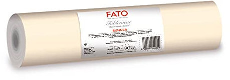 FATO - Runner da Tavola, Effetto Tessuto, Dimensione 0.4x24 m, Pretagliato ogni 1.20 m, Confezione da 20 Runner, Carta a secco, Airliad, Alta Qualità, Colore Ivory