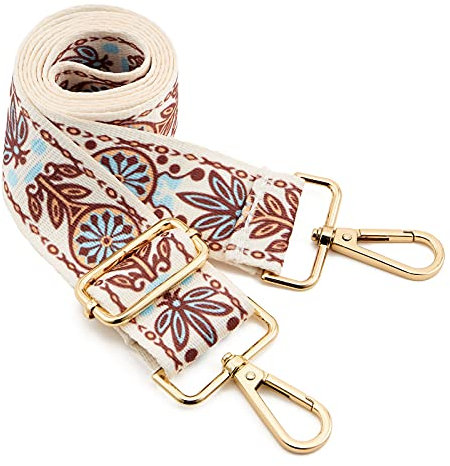 ZOUIQSS Damen Goldfarbene Bunter Schultergurt längenverstellbarer breiter Tragegurt Schultergurt für Handtaschen 3.8cm breit 73-125cm-Schultergurt für Handtaschen((3.8CM) Color37)
