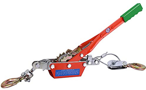 Aprilhp Treuil Manuel de Halage Palan-Tendeur de Traction Treuil à Câble à Main Extracteur Portable Tire Fort Treuil Manuel avec 2 Crochet pour Le Sauvetage Hors Route