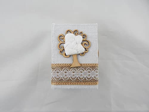 Digiglio Bomboniere Bonbonnière communion Lot de 12 boîtes à dragées avec application arbre de vie pour bébé communion calice