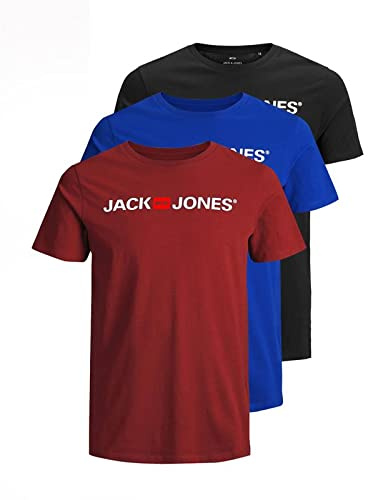 JACK & JONES Lot de 3 t-Shirts pour Homme, XL
