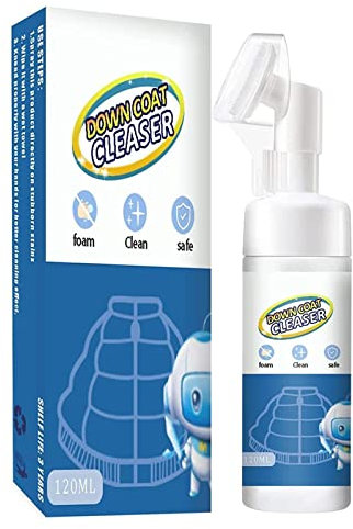 120ML Down Wear Detergent, Down Jacket Cleaner Spray, Down Jacket Laundry Detergent, Dry Cleaning Spray Down Jacket Cleaner Dry Cleaning Quick Cleaning Agent with a Brush Head for Down Jacket (1Pcs)
