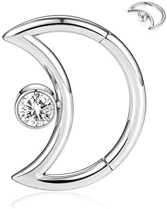 AROWRO 16G Mond Daith Nase Rook Piercing Schmuck Chirurgenstahl Daith Rook Ohrring Daith Rook Piercing Daith Nase Septum Rook Schmuck Creolen Knorpel Ohrring 10mm Silber