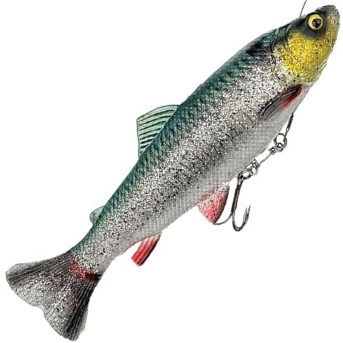 Savage Gear 4D Line Thru Pulse Tail Trout Fishing Hook (Green Silver-20cm-102g)