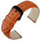 ANNEFIT Uhrenarmband 20mm Leder mit Edelstahl Schwarz Schnalle, Schnellverschluss Armband mit Weich Gepolstert für Herren Damen (Orange)