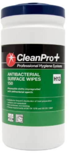 CleanPro+ Antibacterial Surface Wipes 150 H13 x 1