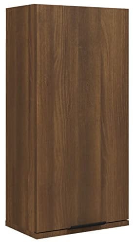 vidaXL Wand Badschrank Hängeschrank Wandschrank Badezimmerschrank Badmöbel Badezimmermöbel Aufbewahrungsschrank Braun Eichen-Optik 32x20x67cm
