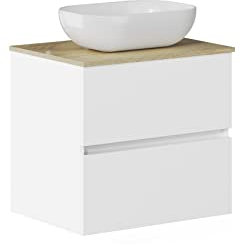 Baikal Conjunto de Mueble de baño Duo, Incluye Lavabo. Mueble Suspendido en Pared con Lavabo cerámico. Varios Acabados y Medidas. Mueble MONTADO.