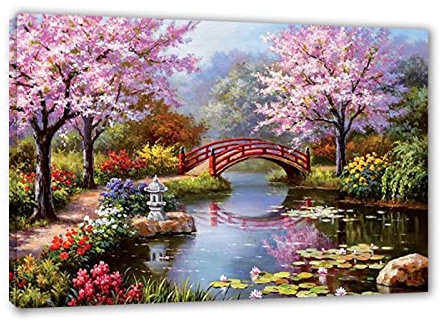 Encadré-Tableau de paysage sur toile-Impression nature sur toile-paysage Toile Imprimée Peinture-Paysage de la rive du fleuve Affiches et Impressions-Tableau mural Image sur Toile 60x90cm24x35