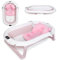 moovkee. Faltbare Baby Badewanne mit Thermometer und Badekissen - 80cm Babybadewanne für Baby 0-36 Monate - Kinderbadewanne für Neugeborene - Sicher für Ihr Baby