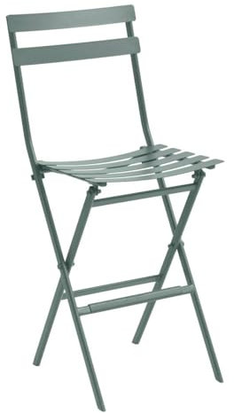 Hespéride - Lot de 2 Chaises Hautes Pliantes de Jardin Greensboro Vert Olive - Acier Antirouille - 42 x 49 x 102 cm - Meuble d'Extérieur Pliable