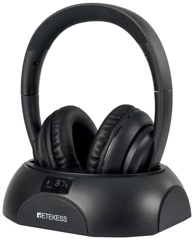 Retekess TA006 Cuffie Wireless per TV, Cuffie Senza Filo per tv, con Schermo, Portata di 30 Metri, Capacità Della Batteria 8 Ore, Cuffie Wireless tv, Ingresso RCA, cavo Coassiale, Linea Audio