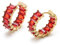 MESOVOR Creolen Ohrringe mit Zirkonia für Damen, 18 Karat Vergoldete Mehrfarbige Zirkonia-Ohrringe, Schmuck, Geschenke für Frauen und Mädchen (Rot)