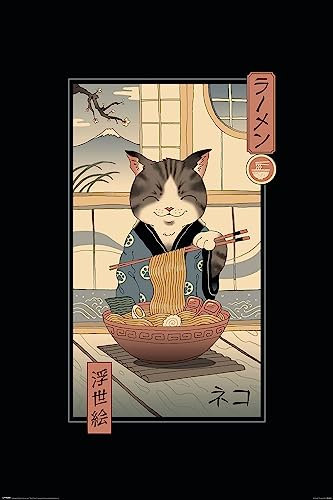 Grindstore Laminiertes Maxi-Poster Vincent Trinidad (Neko Ramen Ukiyoe)