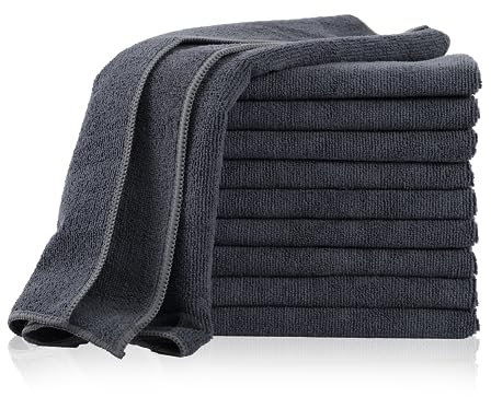 Zestri Premium Mikrofaser Putztücher 40x40 cm | Reinigungstücher saugstark für Küche, Auto, Bad | 10er Set Anthrazit