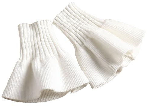 Hand Sleeve Handgelenk Manschetten Winter Warm Rüschen Floral Elastische gefälschte Ärmel Weiß