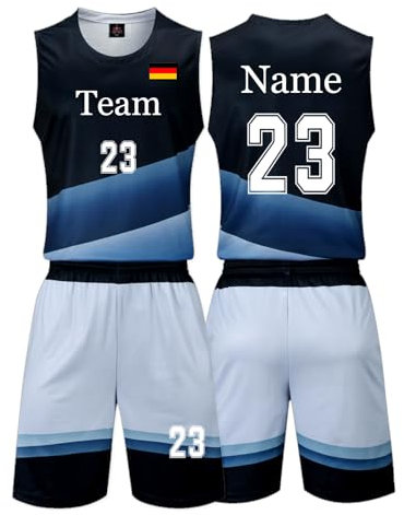 Benutzerdefiniert Basketball Trikot & Short Kinder Herren Set mit Namen Nummer Team Logo Basketball Shirt