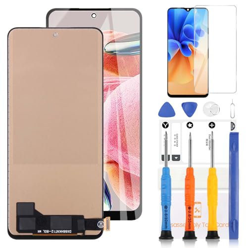 LADYSON TFT Pantalla LCD para Xiaomi Redmi Note 12 4G 23021RAAEG 23021RAA2Y 23028RA60L LCD Pantalla Táctil Digitizer Asamblea Repuesto Piezas de Reparación con Herramientas (Negro)