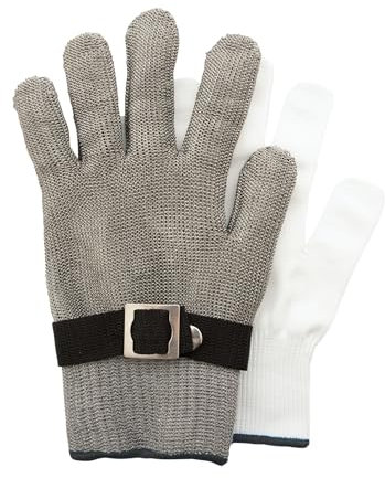 Point-Virgule schnittschutzhandschuhe küche, Austernhandschuh 2-teiliges Set aus Edelstahl, groß