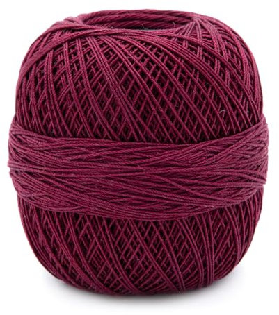 Häkelgarn 10 von Gründl, Filethäkelgarn,Stärke 10, 50 g / 280 m,100% Baumwolle, NS 1,25-1,5 (18 weinrot)