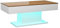 KEEPREAPER Couchtisch Wohnzimmertisch weiß Hochglanz, Sofatisch mit LED Beleuchtung modern für Wohnzimmer, 110 x 55 x 50 cm (Braun-CT40)