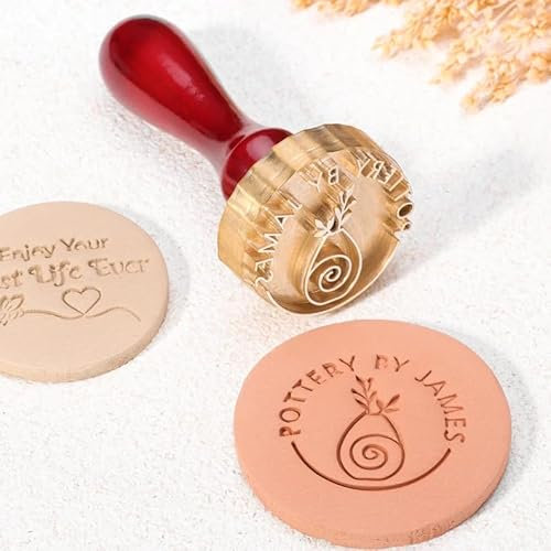 Custom Pottery Stamp - Custom Clay Stamp, Initial Ceramic Stamp - Custom Soap Stamp in Messing - Personalisierte Signatur Messing Stempel für Töpferei