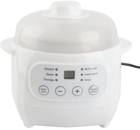 1 L, 200 W, Keramik-Innentopf, Elektrischer Eintopf-Slow-Cooker, Timer und Reservierung für Gesundes, Wasserisoliertes Schmoren mit der Richtigen Kapazität (EU-Stecker)