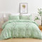 Freyamy Housse de Couette Floral 220x240+2 Taie d'oreiller 65x65cm Vert Clair Fleurie Imprimé Parure de lit 2 Personnes Adulte Fleurs Sets de Housse Couette en 100% Microfibre avec Fermeture Éclair