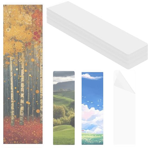 120Pieces Bookmark Laminating Laminierfolien, Lesezeichen-Laminiertaschen geeignet zum Schutz von Laminiertaschen Laminierfolien Lesezeichenhüllen, Lesezeichenhüllen klar beliebt bei Buchliebhabern