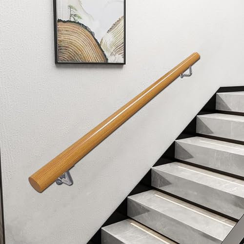 Geländer-Handlauf, 30–450cm Handläufe aus Naturholz für Treppen, Wandmontage Treppengeländer rutschfestes Treppengeländer Haltegriff aus Holz Treppengeländer-Schiene Dachböden, Sicherheitsstützstangen