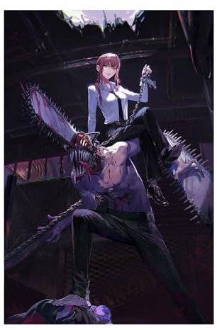 Debubo Chainsaw Man Poster Makima Denji Japan Manga Personality Anime Family Decorative Painting Wall Art Canvas Posters Gifts 12x18 inch No Frame