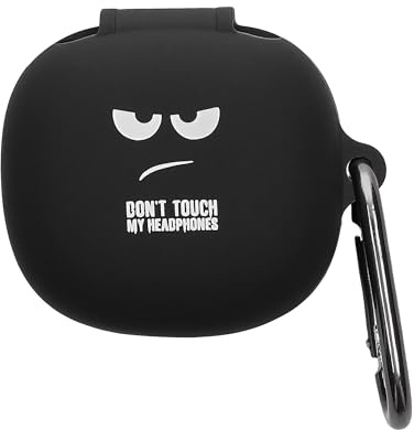 kwmobile Design Schutzhülle für Anker Soundcore P20i Hülle - TPU Silikon Case für Kopfhörer Ladecase - stoßfestes Cover mit Karabiner - Weiß Schwarz Schwarz