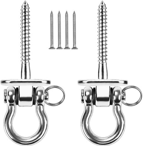 2 Piezas Ganchos de Techo, SUS304 Acero Inoxidable Anclaje Para Pared Soporte Columpio, Yoga, Hamacas, Sacos de Boxeo, Sillón Colgante, Anillo para Entrenamiento de Suspensión, Capacidad de 900 kg